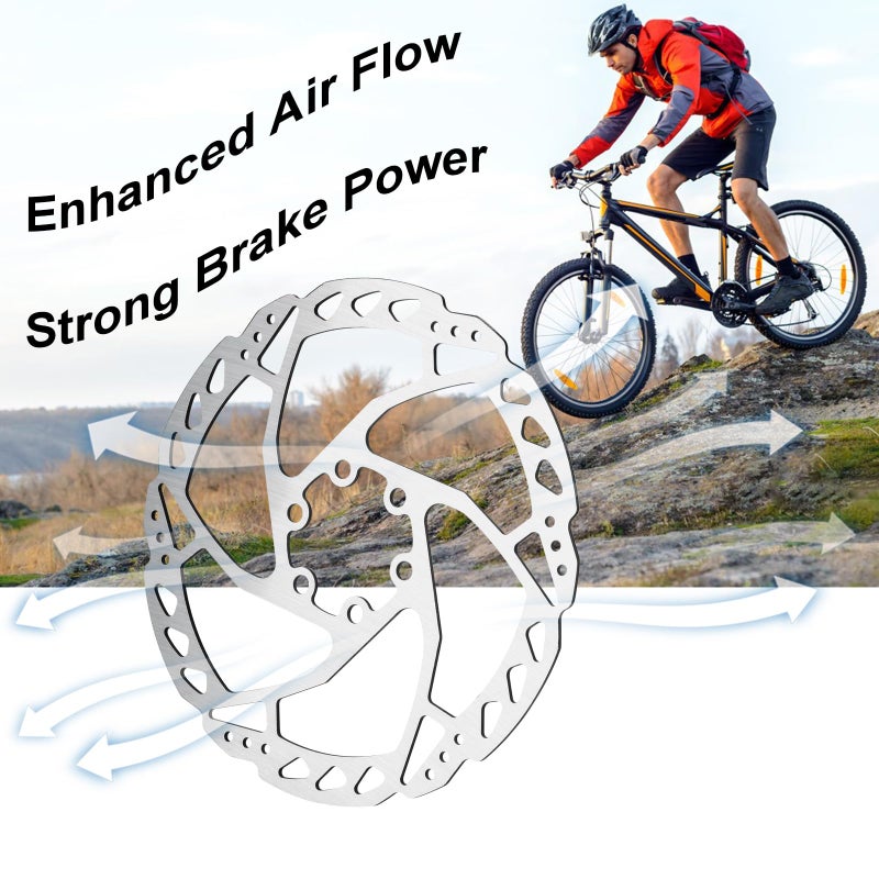 RUJOI 160mm Disc Brake Rotor, Discs brake rotors with 6 Bolts and MTB disc brake pads adjuster Fit for Shimano/Tektro/TRP Brake lock (2 pcs 160mm rotors with 12 bolts screw) - Image 4